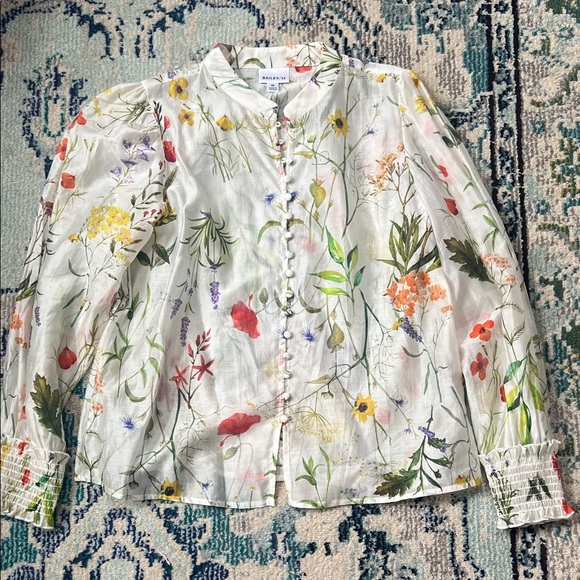 Bailey 44 Floral Print Blouse with Button Detail - Picture 1 of 4